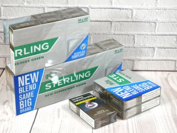 Sterling Green Superkings Cigarettes 10 cartons